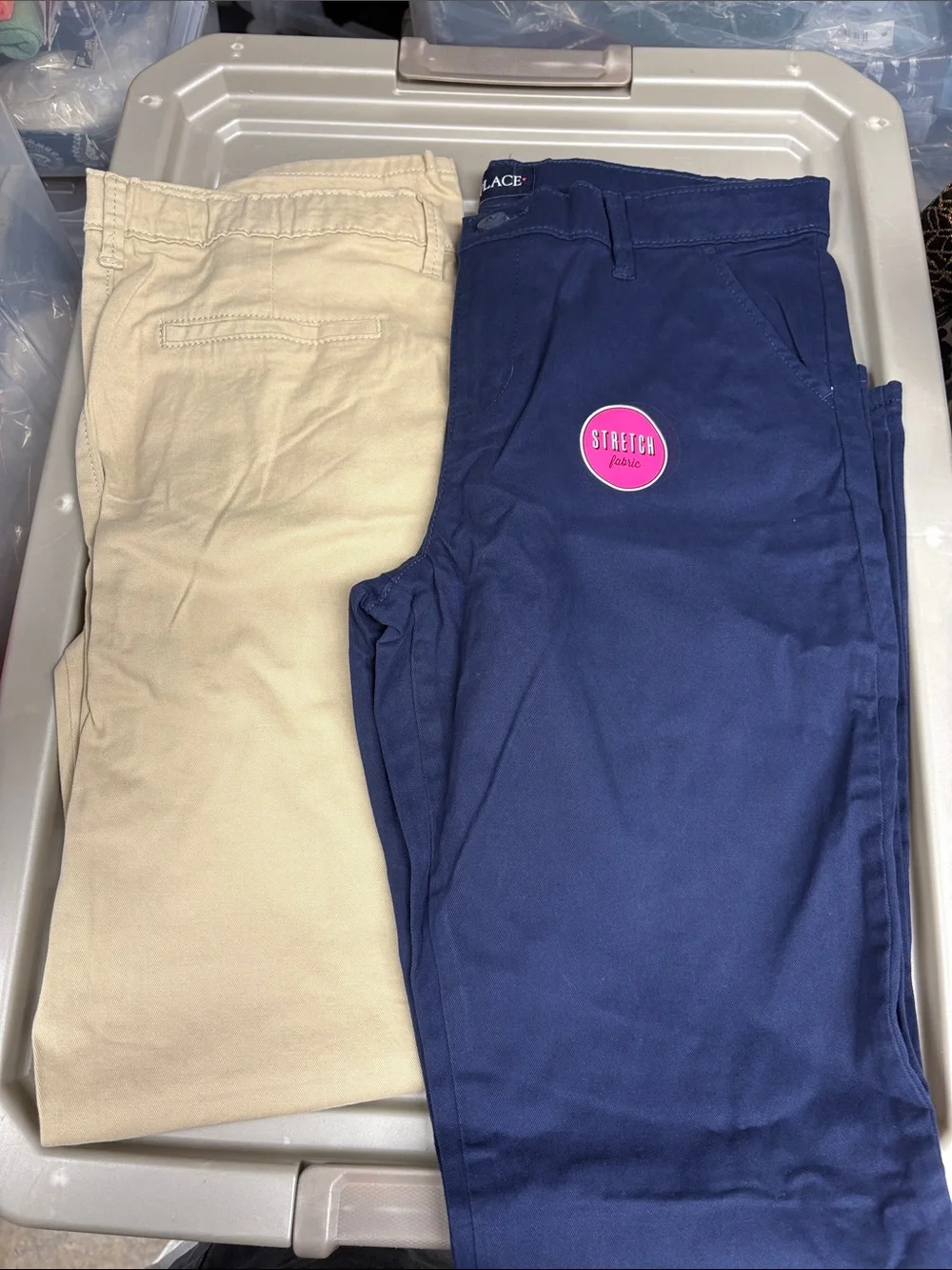 The Children's Place girls 14 Plus Navy Khaki Stretch Chino Pants Uniform $80